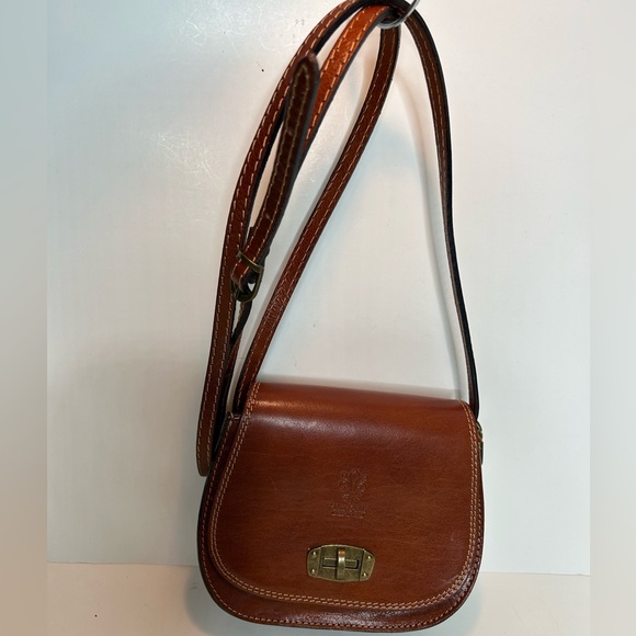 Vera Pelle Handbags - Vera Pelle Small Brown Leather Crossbody Bag Italy